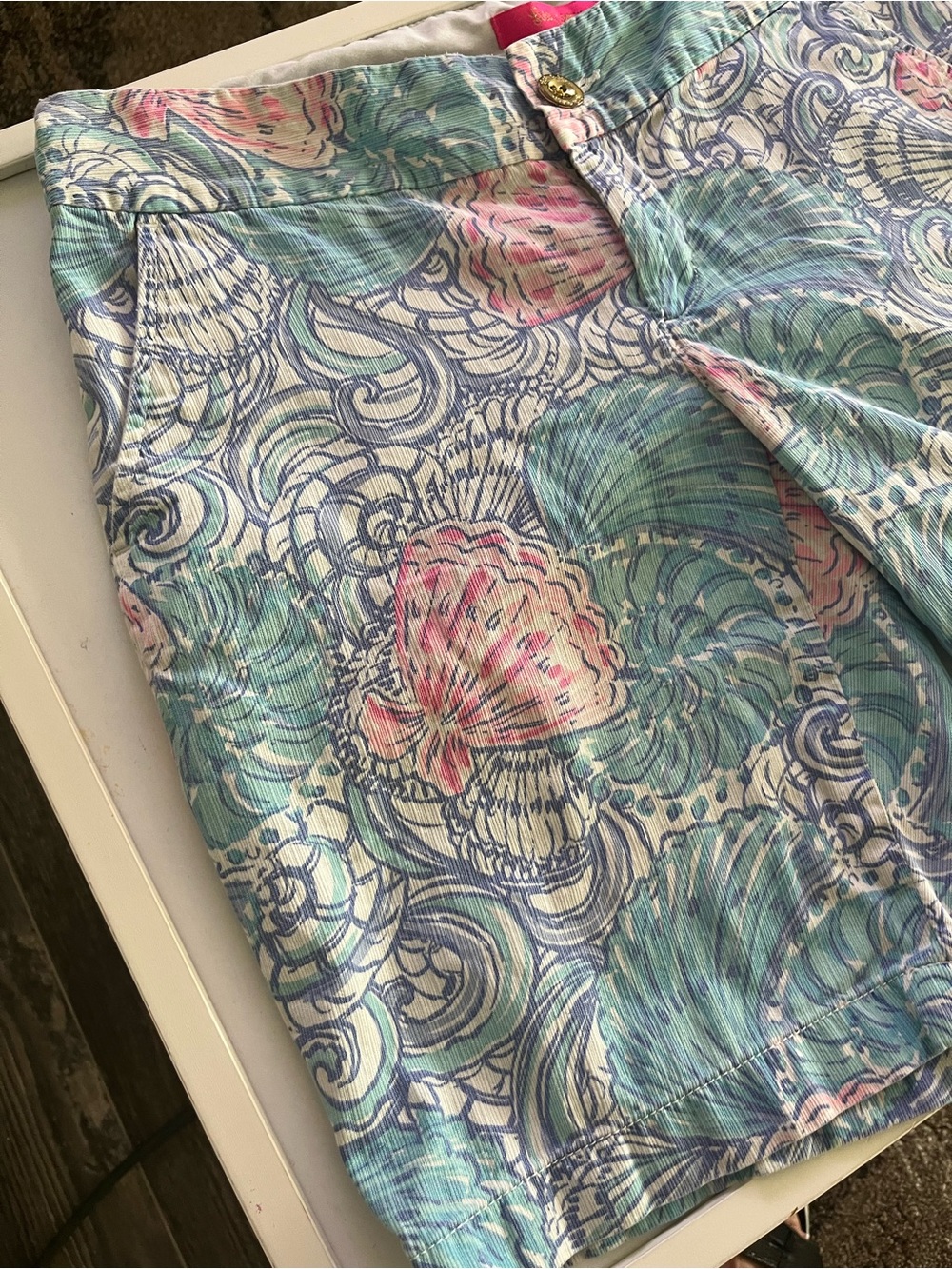 Lilly Pulitzer Seashell-Print Mini Skirt in Pastel Blue, Pink & Mint